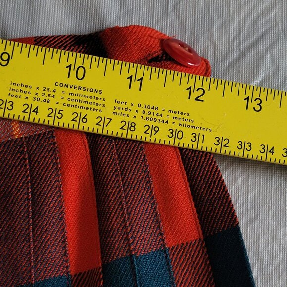 Suzanne Vintage Plaid Pleated Skirt Girls 12 CND 10 US Waist 24" Cabincore - Picture 7 of 10